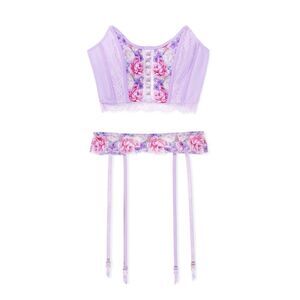 Victoria’s Secret Dream Angels Floral Embroidery Strapless Corset & Garter Set